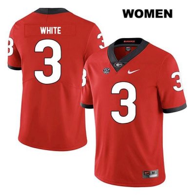 Women's Georgia Bulldogs NCAA #3 Zamir White Nike Stitched Red Legend Authentic College Football Jersey AYH8554MA